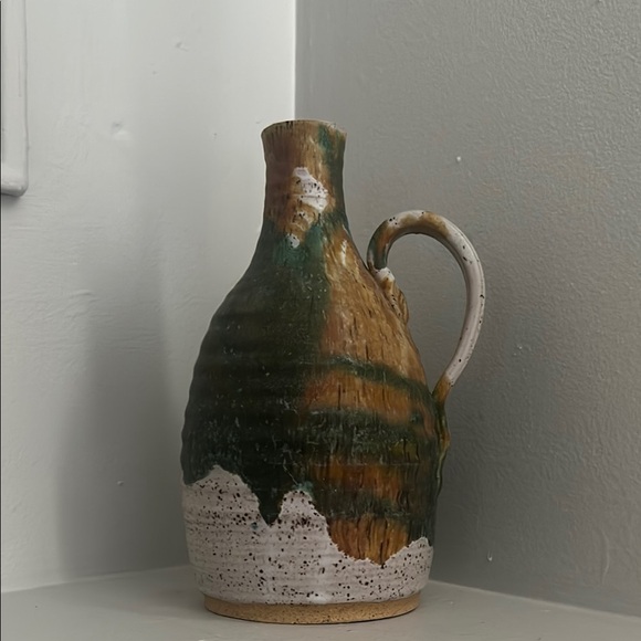 Handcrafted Ceramic Vase - Green and Brown - Picture 1 of 4